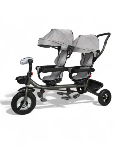 [TEK-2029-GRIS] TRICICLO DOBLE NVO MODELO GRIS